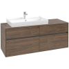 VILLEROY & BOCH Collaro závesná skrinka pod umývadlo na dosku (umývadlo vľavo), 4 zásuvky, 1400 x 500 x 548 mm, Arizona Oak, C08900VH