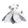 Plyšová panda na maznanie Attrape-Rêves Doudou et Compagnie sivá v darčekovom balení 26 cm od 0 mes