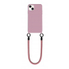 TopQ Zadný kryt Minimalist Wrist Strap pre iPhone 14 pudrový