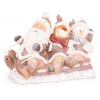 Dekorácia MagicHome Vianoce, Santa, sob a snehuliak na saniach, keramika, 45x23x34,50 cm
