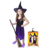 Rappa Detský kostým fialový s klobúkom čarodejnice/Halloween (S)