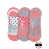 Meatfly dámske ponožky Low Socks Triple Pack ružová/sivá