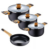 Bergner Sada nádobí s nepřilnavým povrchem 7 ks Earth Black BG-34630-BK
