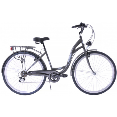 KOZBIKE Mestský retro bicykel 28" 6s grafitovo-biely 18" 2024