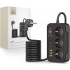Tech-Protect Prodlužovací kabel TECH-PROTECT PC3X6, 3x6 zásuvek, 3x USB, 3x Type-C a 3x 6x 200 cm, černý