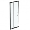 Ideal Standard Connect 2 - Posuvné sprchové dvere, dvojdielne, 90 cm, čierna/číre sklo K9261V3