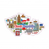 Samolepka Slovenská vlajka s mapou 6 x 10,2 cm - farebná