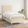 vidaXL Posteľný rám boxspring s matracom krémový 90x190 cm látka - Krémová - 106236-206345