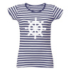 Tričko s potlačou Námořnické pruhované s kormidlem dámské Bílá/Modrá M