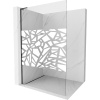 Mexen Kioto L, sprchová zástena Walk-In 80 x 200 cm, 8mm číre sklo biely vzor, čierny profil, 800-080-103-70-85