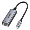 Adaptér USB-C na RJ45 UGREEN CM199 hliníkový, Gigabit Ethernet (sivý)