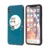 AppleMix Kryt pre Apple iPhone Xs Max - gumový - sova - modrý
