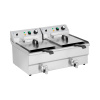 Elektrická dvojitá fritéza - 2 x 16 l - 6000 W - vypúšťací kohútik - Royal Catering RCPSF 26ETH