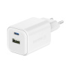 45W EU adaptér / nabíjačka SWISSTEN GaN - mini verzia - USB-C + USB-A - biela