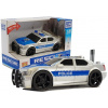 LEAN TOYS Batériové policajné auto 1:20 so svetelnými a zvukovými efektmi s naťahovacím mechanizmom, strieborné