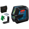 Líniový laser Bosch GLL 2-15 G so 4 batériami (AA), cieľovou tabuľkou pre laser 15218 0601063W00