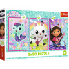 TREFL PUZZLE Puzzle - 3x50 - Zoznámte sa s Gabby a mačiatkami - Gabiin mačací domček - Trefl 34876