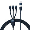 Baseus Baseus Universal Flash Series 3-in-1 Fast Charging Data Cable (USB-A to Micro + Lightning + Type-C) 100W, 1.2m Blue (CASS030103)