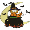 CUKROVÁ TLAČ jedlý obrázok na tortu Cukrová hmota Mačka Garfield Halloween + MENO