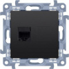 Kontakt-Simon Single RJ45 počítačová zásuvka, kategorie 6, stíněná (modul), matná černá, SIMON10