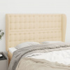 vidaXL Čelo postele so záhybmi krémový 147x23x118/128 cm látka - Krémová - 163594-98026