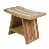 Stolička DIVERO, masívny neošetrený teak, 60 x 35 x 45 cm