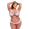 Baci Plus Size - kvetinová, čipkovaná podprsenka s otvoreným zadným dielom
