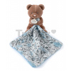 Plyšový medvedík na maznanie Bear Boh'aime Doudou et Compagnie hnedo-modrý 12 cm v darčekovom balení od 0 mes