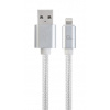 GEMBIRD CABLEXPERT USB 2.0 Nabíjací a synchronizačný kábel Lightning (IP5 a vyšší), opletený, 1,8 m, strieborný, lesklý CCB-mUSB2B-AMLM-6-S Gembird