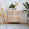 vidaXL Lamelové dvierka na skrinku 4 ks 39,5x39,4 cm, borovicový masív - Hnedá - 60026-14950