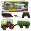 LEAN TOYS Diaľkovo ovládaný poľnohospodársky traktor s prívesom a drapákom, RC 2.4G