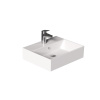 Bocchi Dura - Umývadlo 500x420 mm, s prepadom, s otvorom pre batériu, biela lesklá