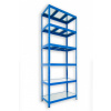 kovový regál bezskrutkový Biedrax 35 x 120 x 270 cm, modrý - 6 políc pozink