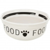 TRIXIE Keramická miska FOOD, bílá/černá 0,25 l/ ø 13 cm