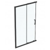 Ideal Standard Connect 2 - Sprchové dvere posuvné, dvojdielne, 120 cm, čierna/číre sklo K9264V3