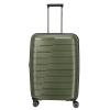 Stredný škrupinový kufor na kolieskach s expandérom TSA 80 l Travelite zelená