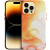 Plastové puzdro na Apple iPhone 14 Plus Leather Mag PU Splash oranžové