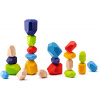 WOODY DŘEVO Hra balanční kameny barevné motorické set 21ks