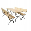 Pivný set BAVORD 180x60cm DE LUX II s opierkou svetlý