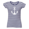 Tričko s potlačou Námořnické pruhované s kotvou dámské Bílá/Modrá M