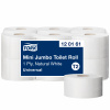 120161 - T2 - Tork JUMBO MINI toaletný papier 1-vr, 240 m, 1714 útržkov, recykel sivý, cena za balenie 12 ks
