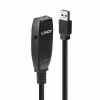 Kábel USB 3.2 Gen 1, A-A M/F 15m, 5Gbps, predlžovací, čierny, aktívny, Slim