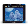 RAVENSBURGER Svietiace puzzle Sovy za úsvitu mesiaca 500 dielikov