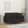 2místná pohovka s polštáři černá 120 cm textil Černý 3200905