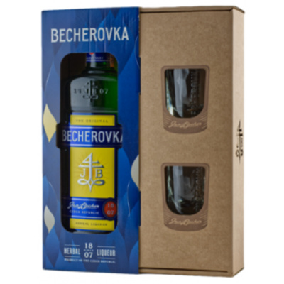 Becherovka The Original + 2 Poháriky 38% 0,7L