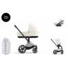 Cybex Platinum CYBEX Priam Travel Set + Cloud T Plus i-Size + Platinum Winter Footmuff off white 2025 chrome with black details