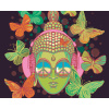 ZUTY Maľovanie podľa čísel - ZELENÝ BUDDHA A MOTÝLE Rámovanie: bez rámu a bez vypnutia plátna, Rozmer: 40x50 cm