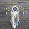 Ochranný Lapač Snov - Veľký - Macramé - Biela / Modrá / Šedá Varianta: Veľký - Macramé