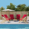 vidaXL Plážové uteráky 6 ks vínové 60x135 cm látka 400 GSM - Červená - 29066-170297