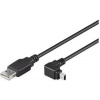 PremiumCord miniUSB 2.0, A-B, 5pinů, 90°, 1.8m ku2m2a-90